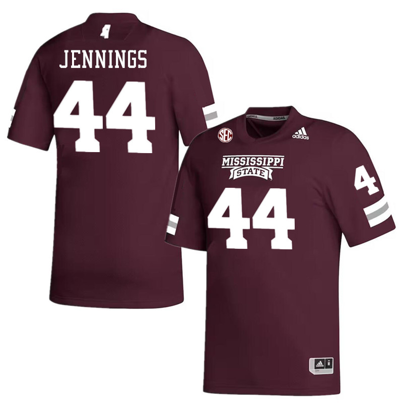 Men #44 Branden Jennings Mississippi State Bulldogs College Football Jerseys Stitched-Maroon